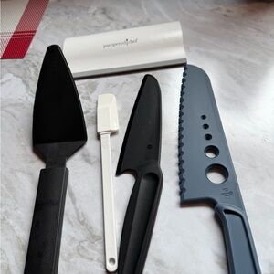 Pampered Chef Prep Tool Set — Black, White & Slate Blue